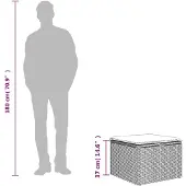 Super Merchant Tuinkruk met kussen 55x55x37 cm poly rattan grijs