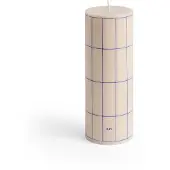HAY - Column Kaars Medium - H20 cm - Wit & Blauwe Ruit