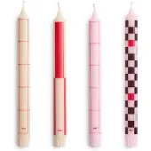 HAY Kaars Pattern Candle Reds And Bordeaux (Set van 4)