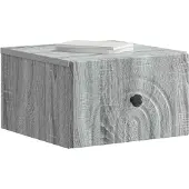 vidaXL Muurbevestigde Nachttafel Grijs sonoma 33 x 34,5 x 20 cm