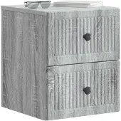 vidaXL Muurbevestigde Nachttafel Grijs sonoma 33 x 34,5 x 40 cm