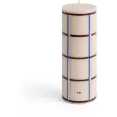 HAY Kaars Column Candle Medium Off-White, Bordeaux, Blue And Silver