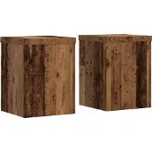 vidaXL Plantenstandaards 2 st 15x15x20 cm bewerkt hout oud houtkleurig