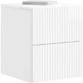 vidaXL Muurbevestigde Nachttafel Hoogglans Wit 33 x 34,5 x 40 cm