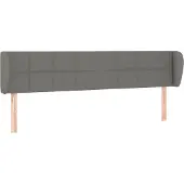 vidaXL Hoofdbord met randen 203x23x78/88 cm stof donkergrijs
