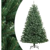 vidaXL Kunstkerstboom met scharnieren en standaard 240 cm groen