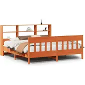vidaXL Bedframe zonder matras massief grenenhout wasbruin 180x200 cm