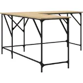 vidaXL Bureau 149x149x75 cm bewerkt hout sonoma eikenkleurig