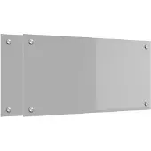 vidaXL Keukenachterwand, 2 stuks, lichtgrijs, 80 x 40 cm, gehard glas