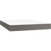 vidaXL Pocketveringmatras medium 140x200x20 cm kunstleer grijs