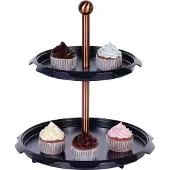 Berlinger Haus Black Rose Collection - Twee-laags Taartplateau - Modern Ontwerp - Roze Goud Accenten