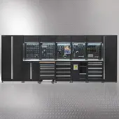 Datona Werkplaatsinrichting PREMIUM met RVS werkblad 500 cm breed - Zwart