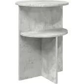 vidaXL Bijzettafel met opslag Betongrijs Ø 39,5 x 55 cm Bewerkt hout