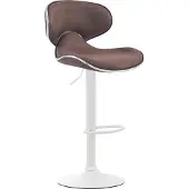 CLP Barstoel Las Vegas V2, bekleed met stof, met voetsteun | Kleur: bruin, frame: wit
