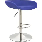 CLP Anaheim barkruk, vilten trompetvoet met voetsteun | Kleur: blauw, frame: chroom