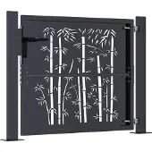 vidaXL Poort met bamboe-ontwerp 100x75 cm staal antracietkleurig