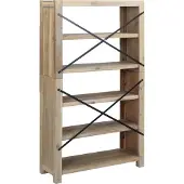 vidaXL Boekenkast met 5 schappen 80x30x140 cm massief acaciahout