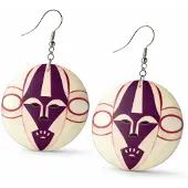 Behave - Statement oorbellen dames groot – schelp tribal print