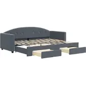 vidaXL Slaapbank onderschuifbed en lades 80x200 cm fluweel donkergrijs