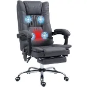 Vinsetto -Massage-Bürostuhl-Mikrofaser-64L x 70B x 110-118H cm-Dunkelgrau