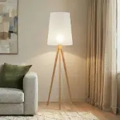 TK Lighting Vloerlamp Walz, hout licht, Woon-/ Eetkamer, Hout, Modern, vloerlamp hout