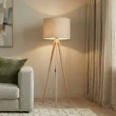 TK Lighting Vloerlamp Grand, hout licht, Woon-/ Eetkamer, Hout, Modern, vloerlamp hout