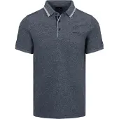 State of Art Poloshirt Tipping Cotton Linen Navy