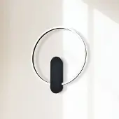 VIOKEF Wandlamp Zaklin, zwart, Woon-/ Eetkamer, metaal, Modern, wandlamp