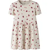 Name It Mini Jurk 'NMFHaline' lichtgrijs / donkerrood / zwart