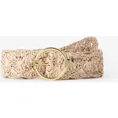Sissy-Boy Beige Opengewerkte Raffia Riem | Maat: 85