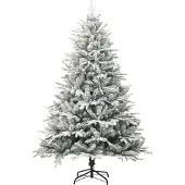 vidaXL Kunstkerstboom met sneeuwvlokken 210 cm PVC en PE groen