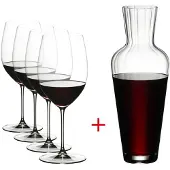 Riedel Wijnglazenset - Rode Wijnglazen - Veritas - Cabernet / Merlot + Wine Friendly Decanter