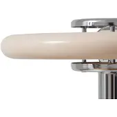 LINDBY Vloerlamp Branford, crème / amber, Woon-/ Eetkamer, metaal, Vintage, vloerlamp