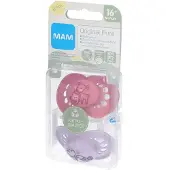 Mam Original Pure Siliconen Fopspeen Roze - Paars vanaf 16 Maanden 2 St Speen