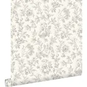 ESTAhome behang elegante bloemen grijs - 50 x 900 cm - 132100
