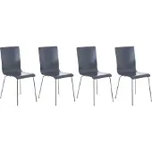 CLP Pepe Set van 4 wachtkamerstoelen zwart