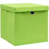 vidaXL Opbergboxen met deksel 4 st 28x28x28 cm groen
