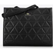 WITTCHEN Dames leren shopper met geometrische stiksels, zwart en goud