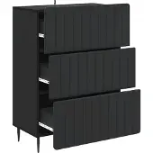 vidaXL Ladekast 66 x 34,5 x 92 cm Bewerkt hout Zwart