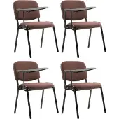 CLP Set van 4 stoelen "Ken" met opklapbaar tafelblad, zwarte stoffen bekleding