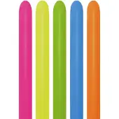 Sempertex modeleer ballonnen | Plooi ballonnen | Professionele kwaliteit | neon kleuren mix | 260S