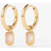 Sissy-Boy Gold plated oorbellen met vierkante steen