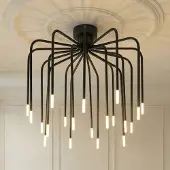 LUCANDE Plafondlamp Ariadne, dimbaar, zwart, Woon-/ Eetkamer, metaal, Modern, plafondlamp
