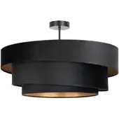 LINDBY Plafondlamp Jusari, dimbaar, zwart, Woon-/ Eetkamer, Textiel / Stof / Zijde, Modern, plafondlamp