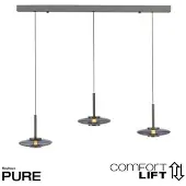 Paul Neuhaus Hanglamp 3 Lichts Pure Vitrum Design Grijs