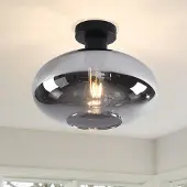 LumenXL Plafondlamp Veda met rookglas