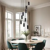 LumenXL Design mat zwarte en zandgouden hanglamp 9-lichts - Hialeah