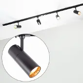 LumenXL Modern 1-fase railsysteem 1,5 meter met Liam spots met gouden detail