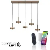 Q-SMART-HOME 5-lichts hanglamp Q-Rotate bruin modern