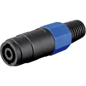 Goobay PA Luidspreker Plug - PA Connector (v) - met soldeercontacten en knikbescherming - 4-polig - Zwart